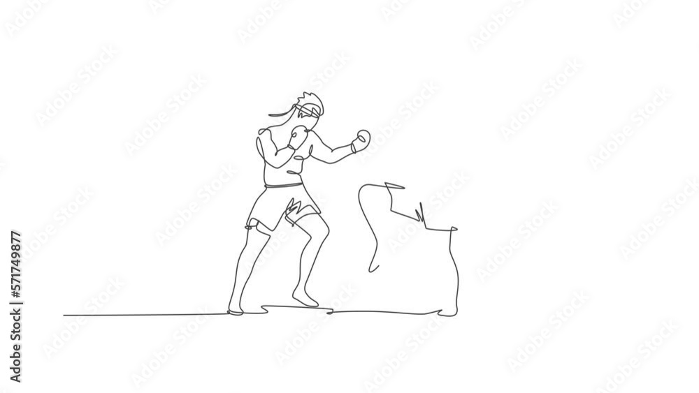 Animation of one line drawing of two energetic muay thai fighter men sparring fight at gym fitness center. Combative thai boxing sport concept. Continuous line self draw animated. Full length motion. Animation of one line drawing of two energetic muay thai fighter men sparring fight at gym fitness center. Combative thai boxing sport concept. Continuous line self draw animated. Full length motion.