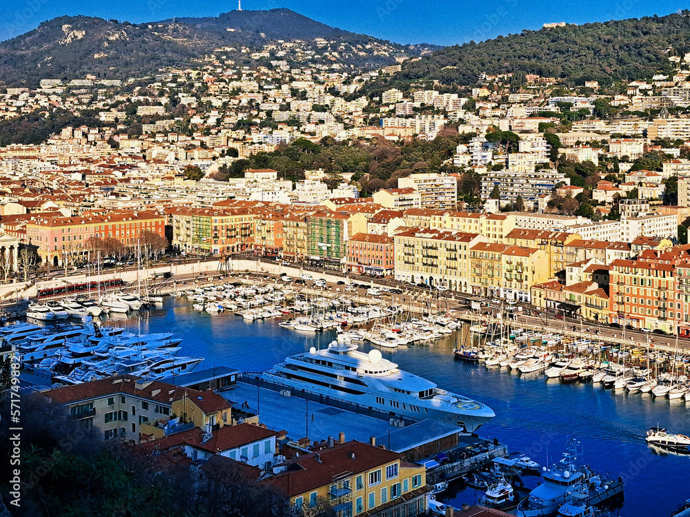 View of the port of Nice, french riviera