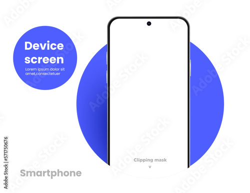 Smartphone screen device vector. High quality smartphone screen mockup vector.