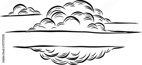 clouds drawing on white background. Cartoon design illustration.