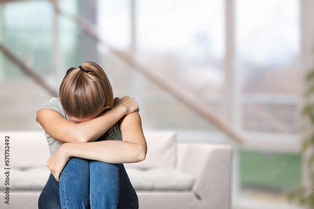 Depression Concept. Upset Young Woman Crying Depression Concept. Upset Young Woman Crying