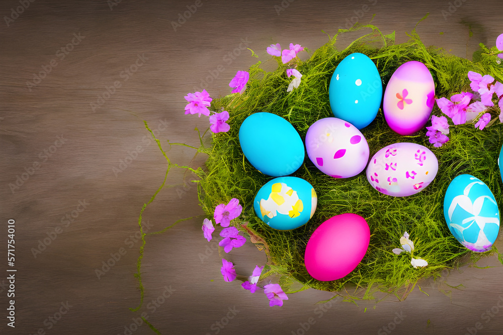 Fototapeta premium イースターエッグ with generative ai