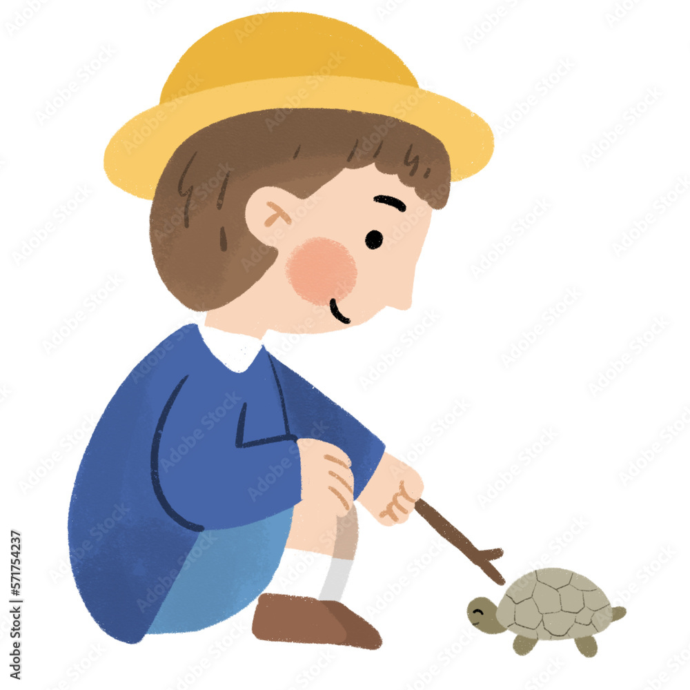 Kid playing cute illustration element Kid playing cute illustration element