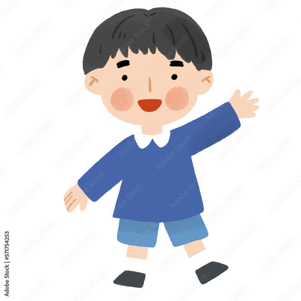 Kid playing cute illustration element