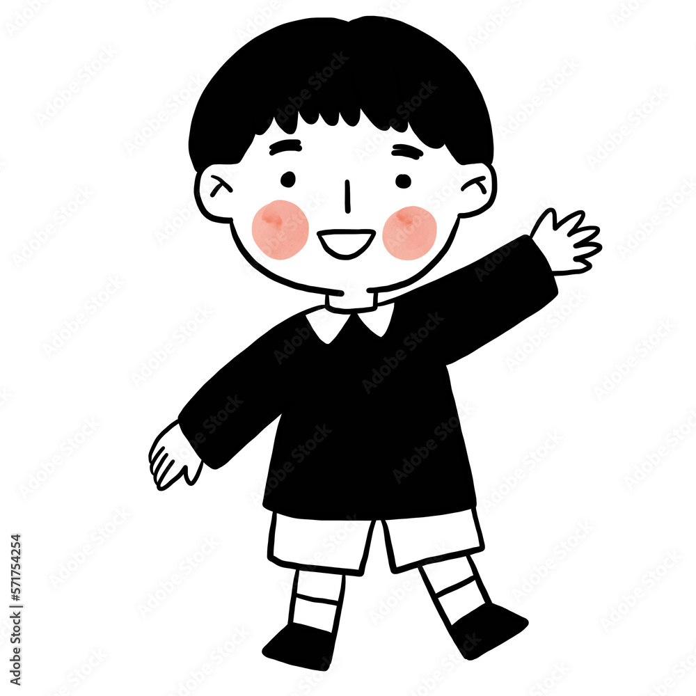 Kid playing cute illustration element Kid playing cute illustration element