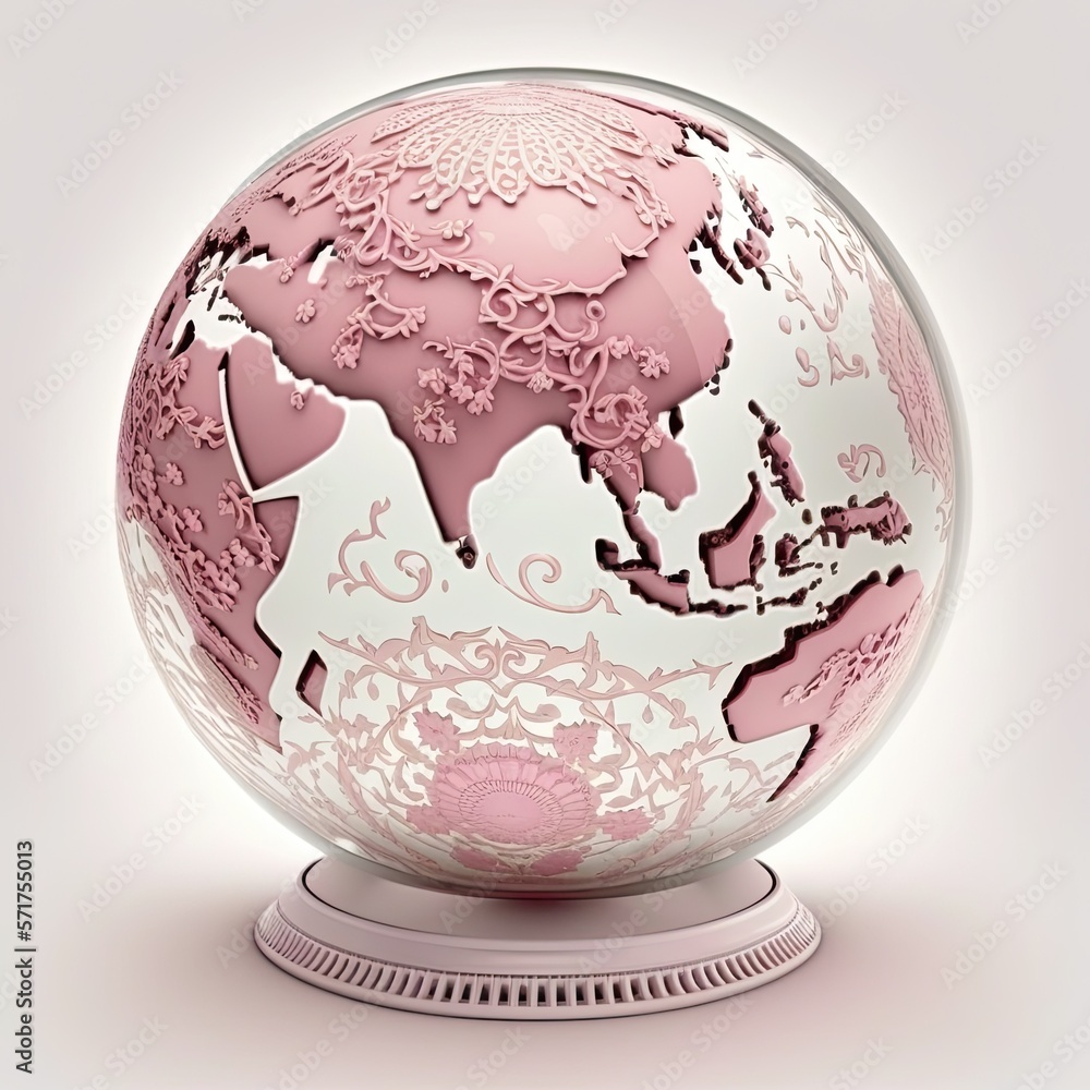 Illustration of a marble world globe - Created with Generative Ai Illustration of a marble world globe - Created with Generative Ai