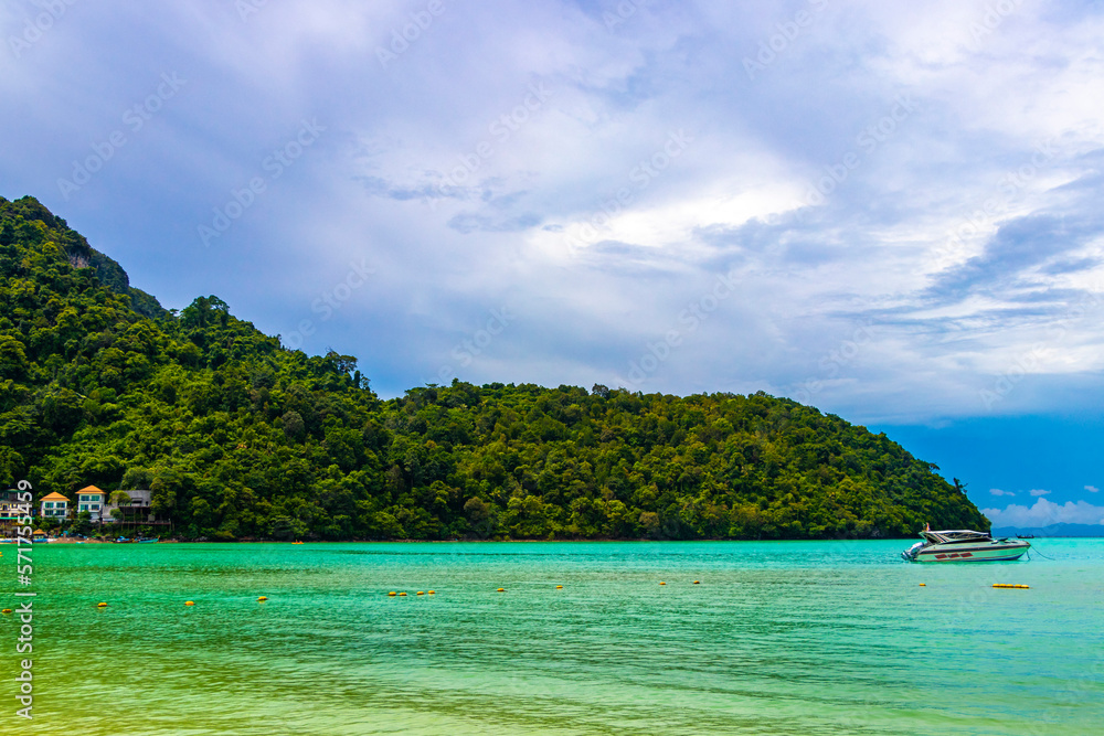 Fototapeta premium Koh Phi Phi Don Thailand island beach lagoon limestone rocks.