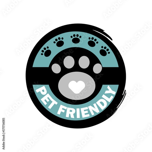 Pet friendly sign. animal friendly sign on white background. Vector illustration.