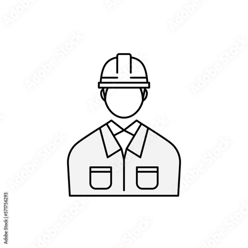 Young male construction worker, engineer or manager illustration.