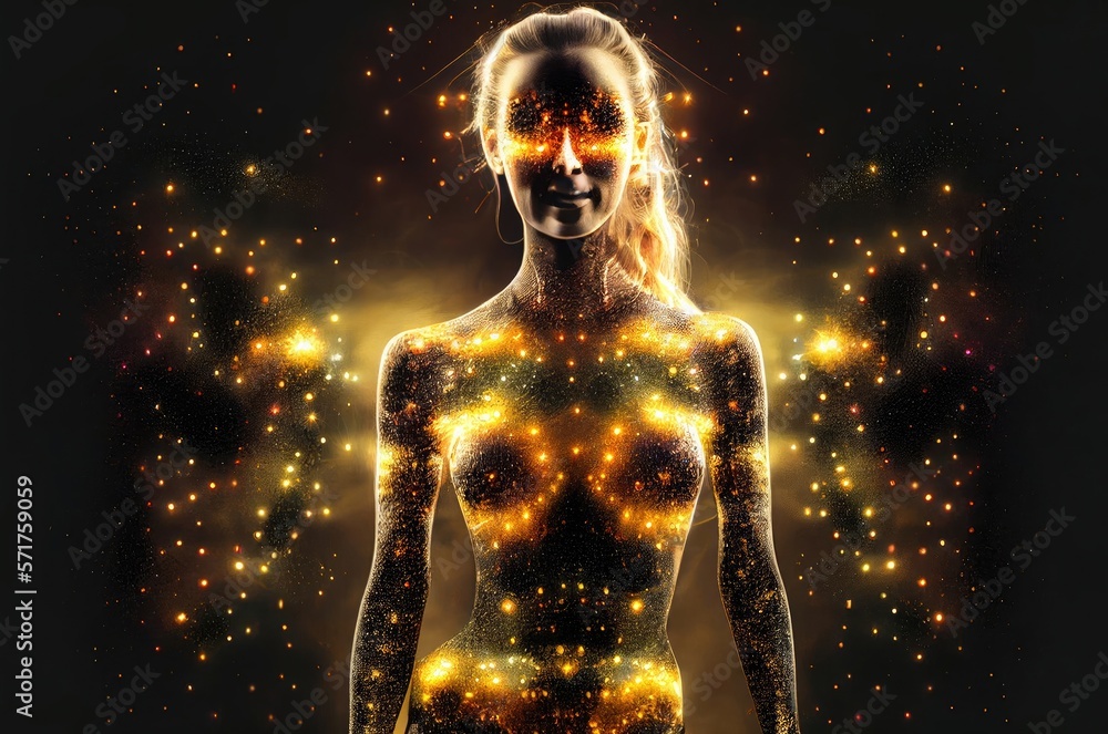Mystical Gold Woman Knowing Secrets Of The Universe Generative AI Mystical Gold Woman Knowing Secrets Of The Universe Generative AI