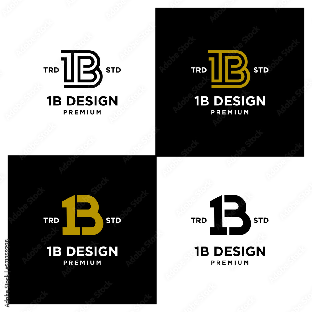 1B IB 13 Design icon letter initial logo simple minimal set collection 1B IB 13 Design icon letter initial logo simple minimal set collection