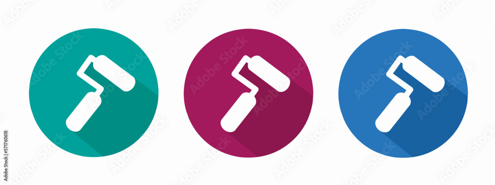 Icon for paint roller vector illustration in flat. Icon for paint roller vector illustration in flat.