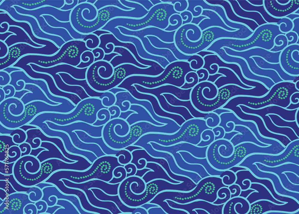 Batik motifs from Indonesian Javanese cloth, the development of the mega cloudy motif with a very beautiful seamless line pattern. Vector EPS 10 Batik motifs from Indonesian Javanese cloth, the development of the mega cloudy motif with a very beautiful seamless line pattern. Vector EPS 10