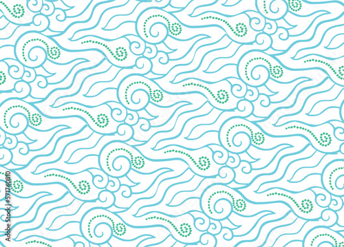Batik motifs from Indonesian Javanese cloth with very beautiful seamless line patterns. Vector EPS 10