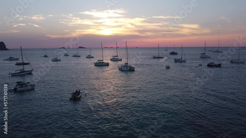 Sunset at Cala Comte, Ibiza, Spain photo