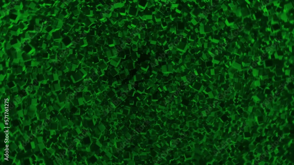 4K animation, green particle explosion. Wave of thousands of neon cubes in front of a black background. Futuristic Matrix style data cloud. 4K animation, green particle explosion. Wave of thousands of neon cubes in front of a black background. Futuristic Matrix style data cloud.
