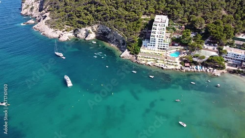 Overview of Coast Llonga, Ibiza, Spain photo