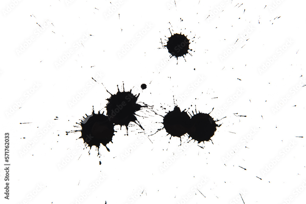 black ink splatter on white background,Paint brush strokes and drops texture. black ink splatter on white background,Paint brush strokes and drops texture.