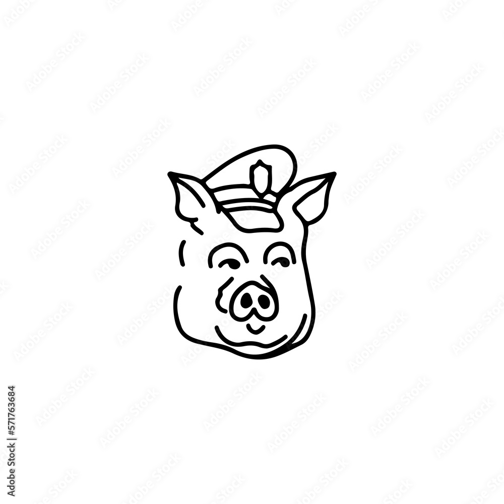 vector illustration of a pig's head vector illustration of a pig's head