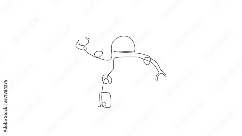 Animation of one single line drawing of smart robot, artificial intelligence product illustration. Futuristic technology innovation concept. Continuous line self draw animated. Full length motion. Animation of one single line drawing of smart robot, artificial intelligence product illustration. Futuristic technology innovation concept. Continuous line self draw animated. Full length motion.