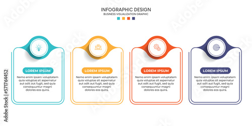 Steps business data visualization timeline process infographic template design with icons