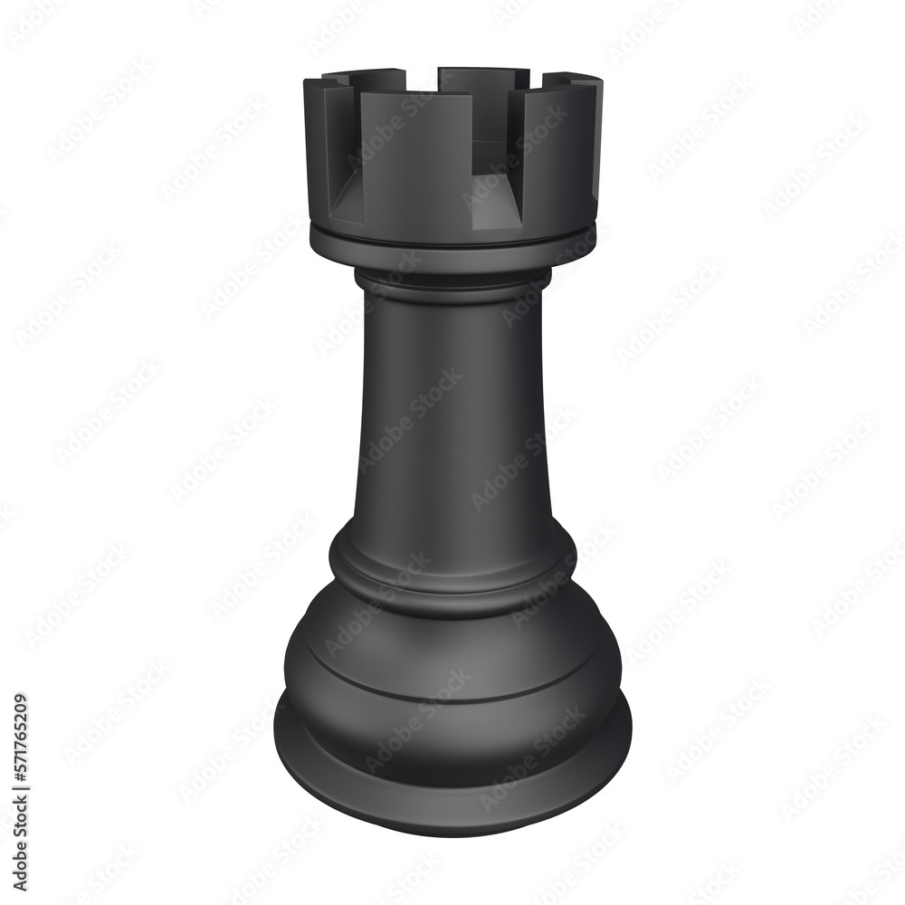 3D rendering black rook isolated on transparent background (object clipping path on PNG file) 3D rendering black rook isolated on transparent background (object clipping path on PNG file)
