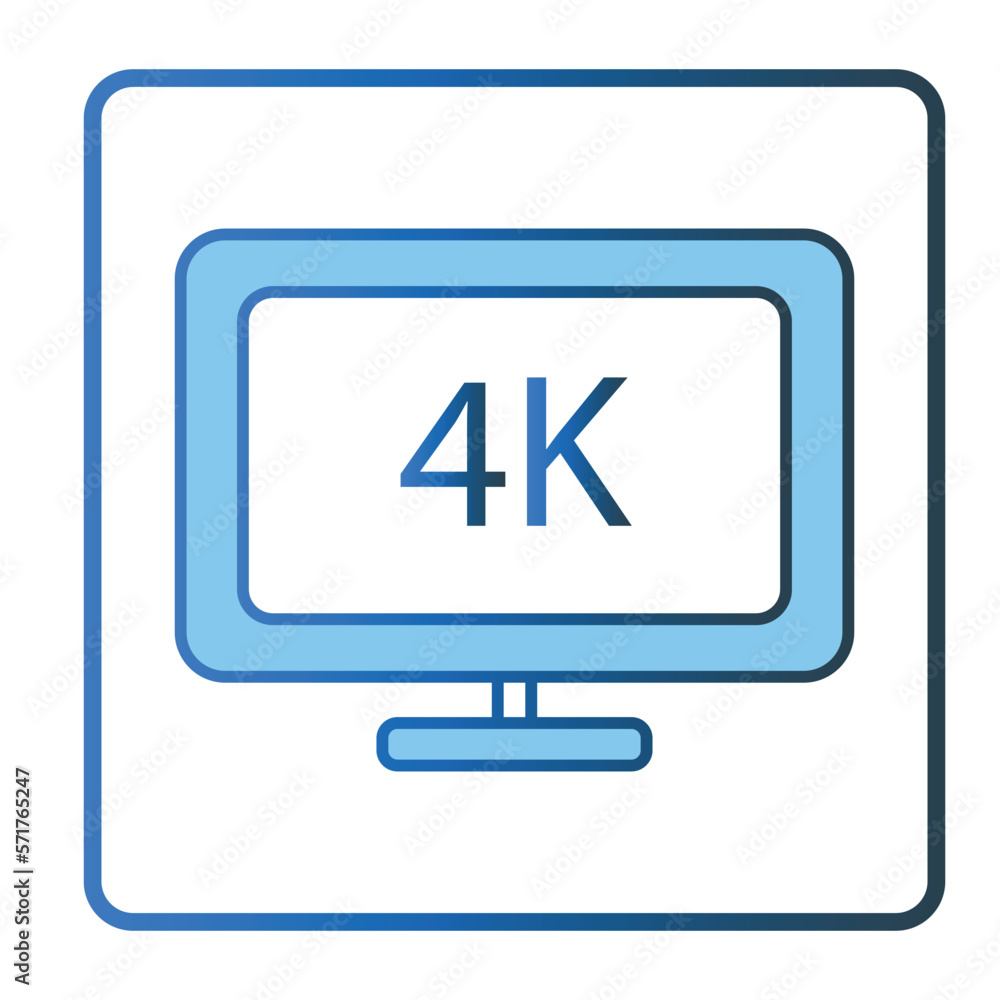 4K monitor screen icon illustration. icon related to multimedia. Lineal color icon style, two tone icon. Simple vector design editable 4K monitor screen icon illustration. icon related to multimedia. Lineal color icon style, two tone icon. Simple vector design editable
