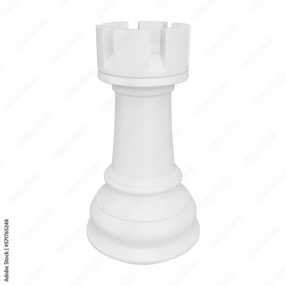 3D rendering white rook isolated on transparent background (object clipping path on PNG file) 3D rendering white rook isolated on transparent background (object clipping path on PNG file)