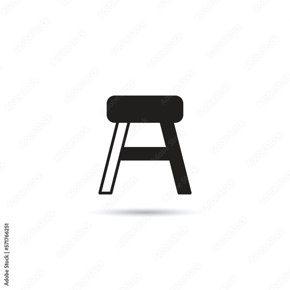 small stool icon on white background small stool icon on white background