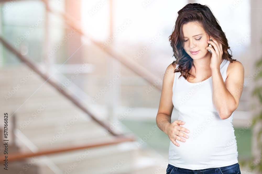 Young happy Pregnant Woman Relaxing Young happy Pregnant Woman Relaxing