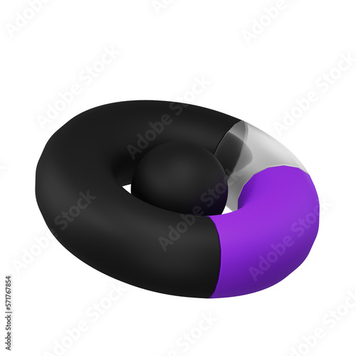 3D Render Chart Diagram Infographic Purple Black
