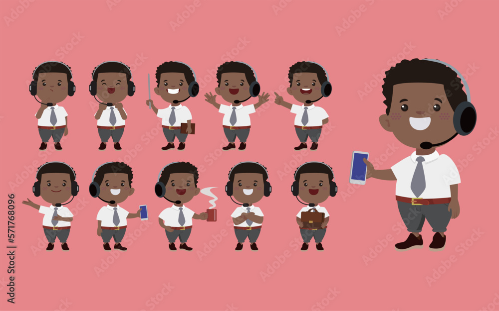 Call center and customer service character Call center and customer service character