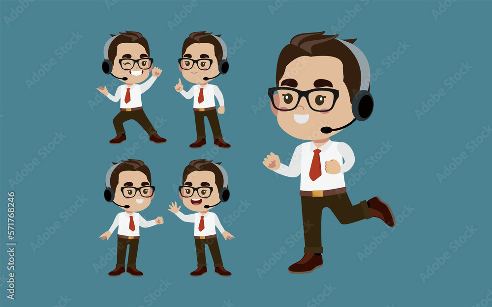 Call center and customer service character Call center and customer service character