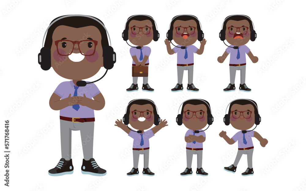 Call center and customer service character Call center and customer service character