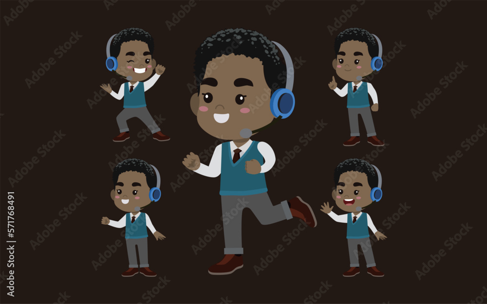 Call center and customer service character Call center and customer service character