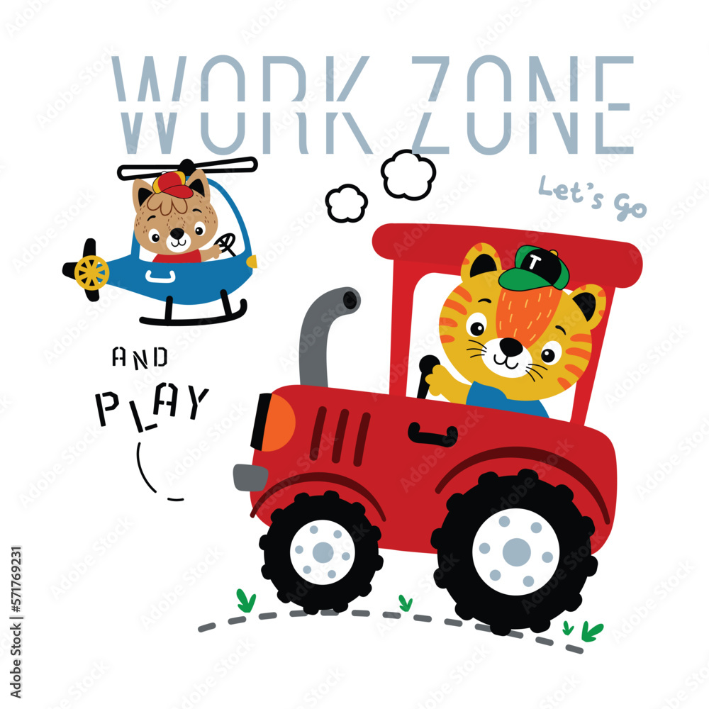 work and play, vector animal cartoon illustration design graphic printing work and play, vector animal cartoon illustration design graphic printing
