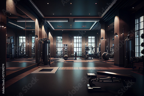 Luxury sports club interior...