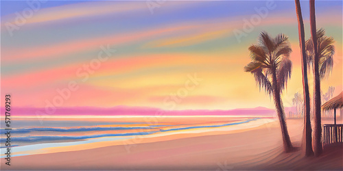 Pastel colored sunset in a ...