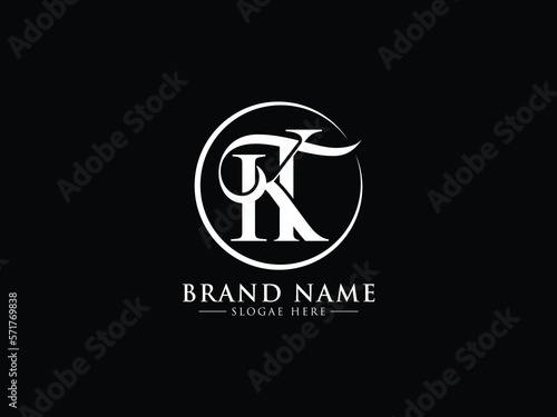 KT logo monogram emblem style template Free Vector
