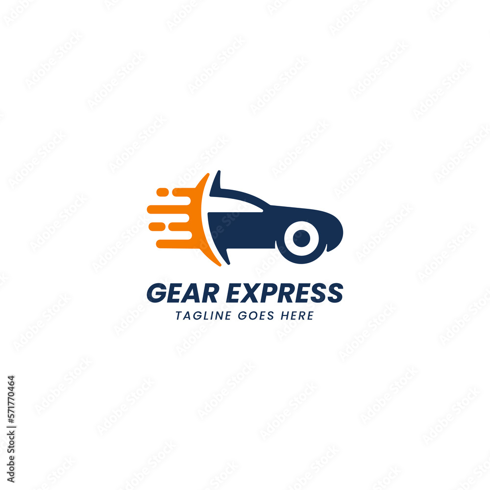 Vector Logo Illustration Gear Express Simple Style. Vector Logo Illustration Gear Express Simple Style.