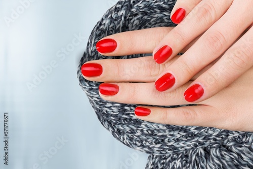 Female hand with beautiful manicure nails