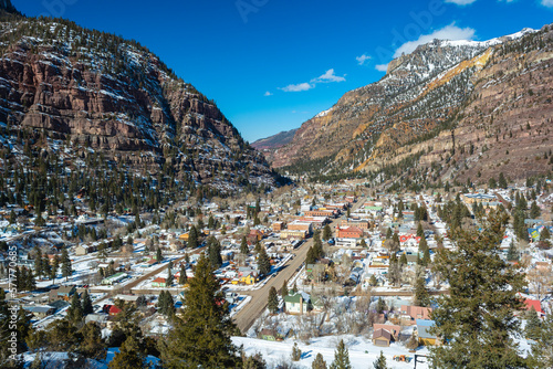 Ouray, Colorado on a Sunny Day with Snow photo