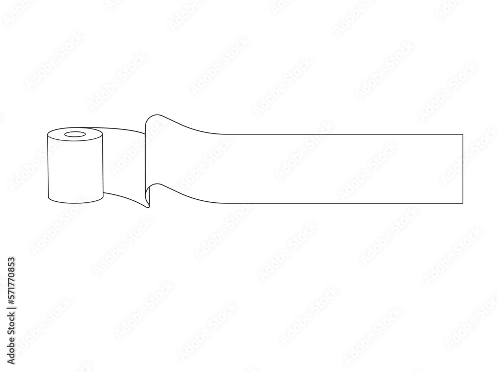 Unwound roll of toilet paper with place for text. Illustration on transparent background Unwound roll of toilet paper with place for text. Illustration on transparent background
