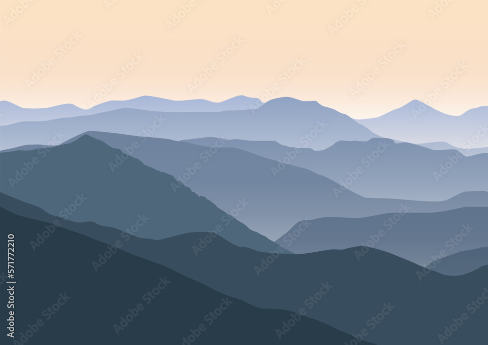 beautiful mountains landscape vector illustration