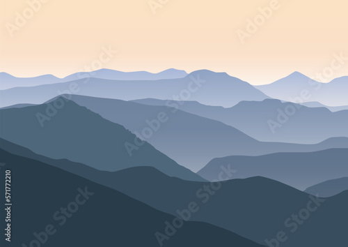 Fototapeta Naklejka Na Ścianę i Meble -  beautiful mountains landscape vector illustration