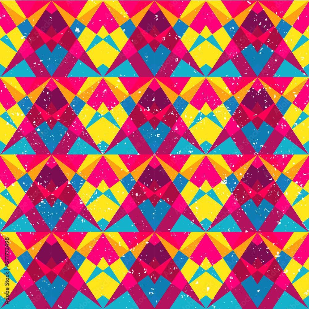 Psychedelic geometric seamless pattern