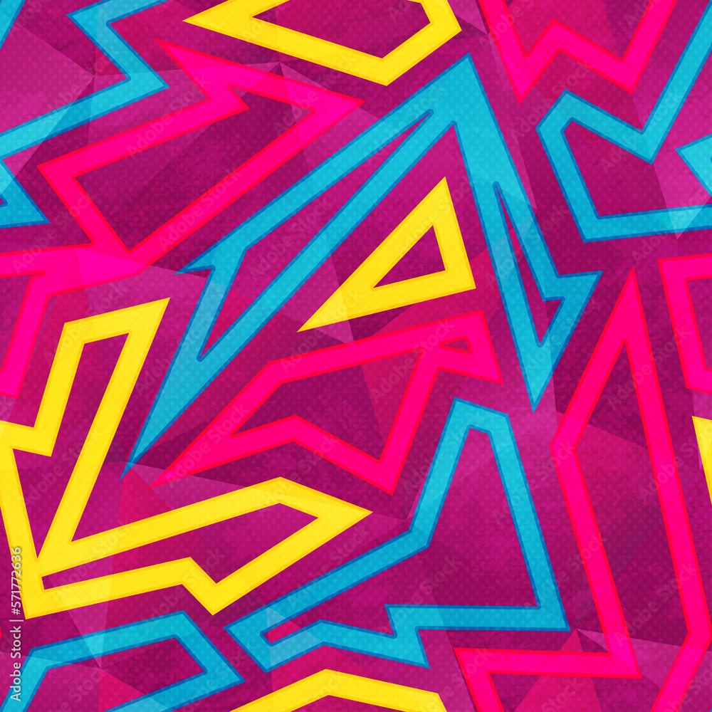 Bright graffiti seamless pattern. Bright graffiti seamless pattern.
