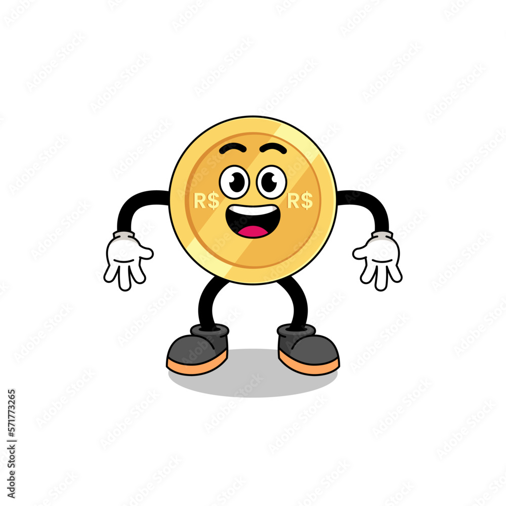 brazilian real cartoon with surprised gesture brazilian real cartoon with surprised gesture