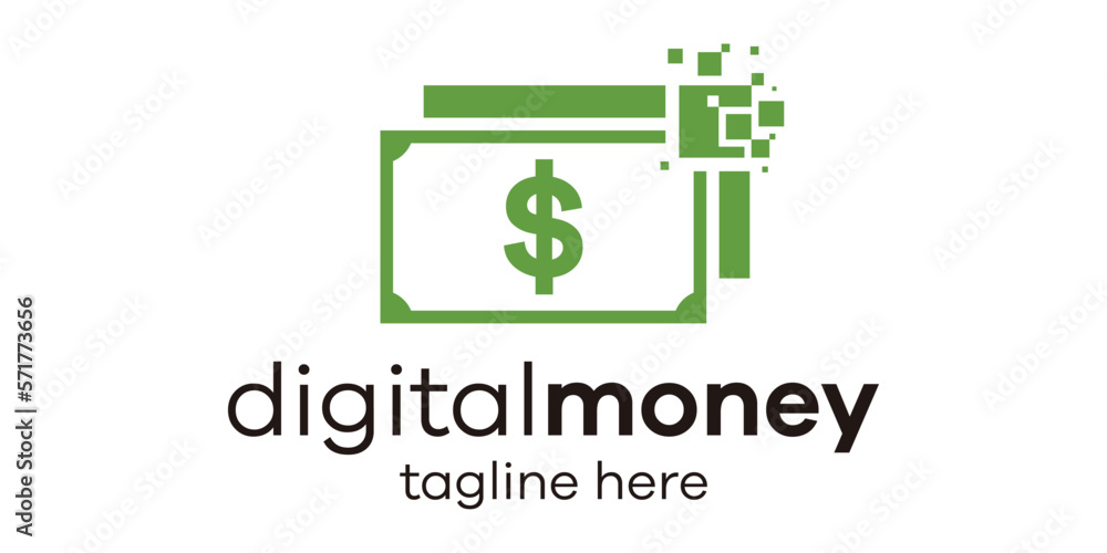 Fototapeta premium logo design mooney and digital technology icon illustration