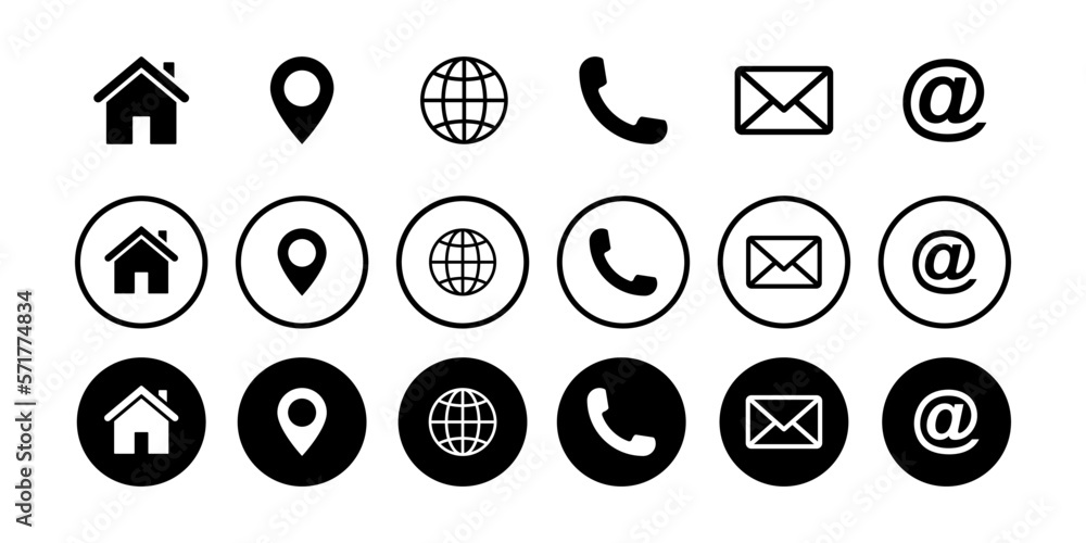 Contact us icon set Contact us icon set